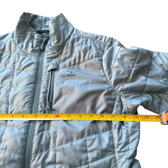 LL Bean Womens S Petite Primaloft Packaway Jacket Coat Fog Blue Cross Core Tech - Picture 5 of 5